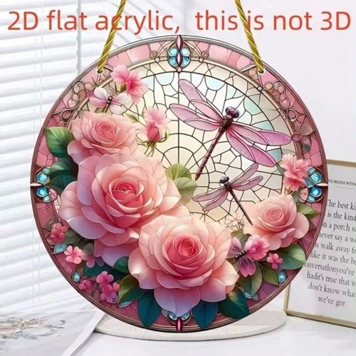 Dragonfly roses suncatcher - dragonfly,