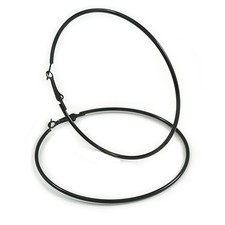 80mm D/ Black Enamel Slim Hoop