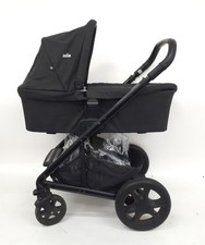 Joie Chrome Pram & Carry Cot Travel System In Black With Rain Cover 