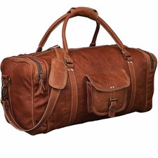 30" Men's genuine Leather large vintage duffel travel gym weekend overnight bag