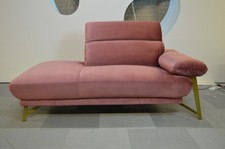 EgoItalian Anais Chaise Sofa in Pink Velvet with Gold Legs Designer Italian Sofa