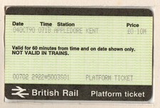 Appledore Kent S01 - APTIS platform ticket - final example as destaffed 4/10/91
