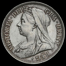 1897 Queen Victoria Veiled Head Silver Half Crown, A/UNC