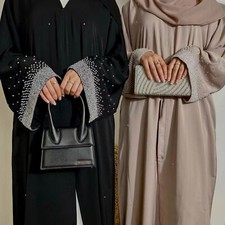 Rhinestone Open Abaya Dubai