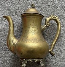 Solid Brass Tea Kettle Ornate