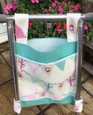 WALKING FRAME/ZIMMER FRAME BAG STRONG CANVAS FABRIC 3 POCKETS GREEN /BUNTING