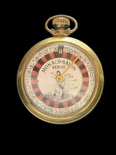 VINTAGE MECHANICAL GAMBLING  MONACO - SALON POCKET WATCH STYLE ROULETTE GAME