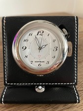 Montblanc Travel Alarm Clock 7056 with Black Leather case/Box