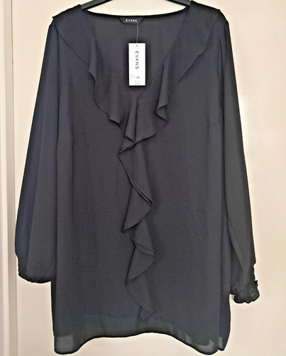New womens evans - black, ruffle