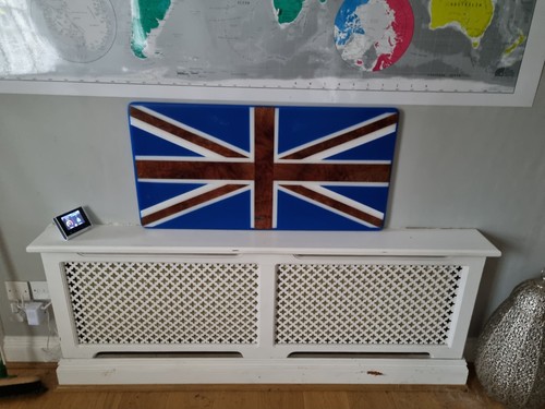 Hand made union jack wood - , and