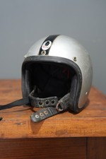 Vintage 1960s Romer motorcycle helmet Racing German Germany Bell Buco Etc Gray