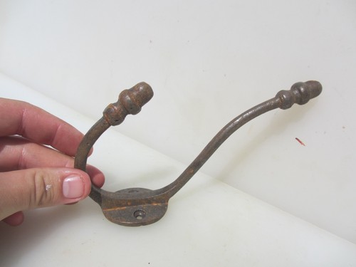 Large vintage iron coat hook - vintage,