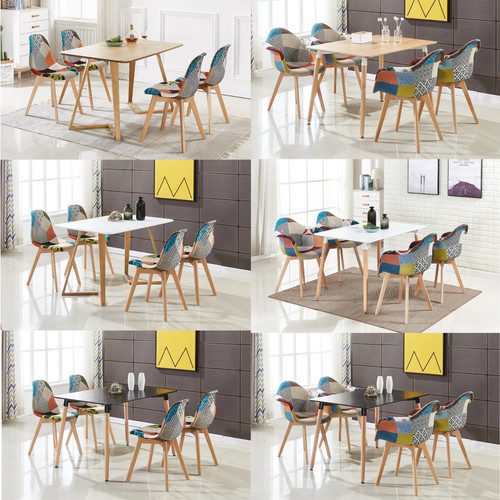 Patchwork dining table - set, 4