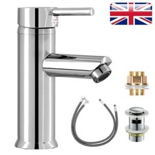 Cisivis Cloakroom Modern Bathroom Basin Sink Chrome Mono Mixer Tap & Waste New