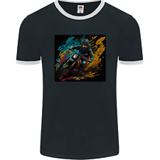 A Colourful Motocross Image MotoX Dirt Bike Motorsports Mens Ringer T-Shirt FotL