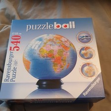 Ravensburger Puzzleball -The Earth  540 Piece 3D Jigsaw Puzzle Globe. used