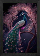Peacock Art Print Framed Wall