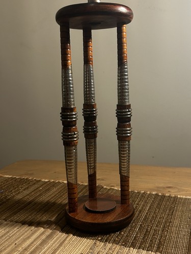 Vintage mcm ribbed wooden tall - vintage,