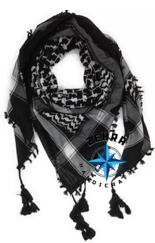 Zehra black keffiyeh scarf - black,