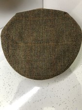 Herbert Johnson Mens Brown Tweed 100% Wool flat cap size 55cm 63/4 The County