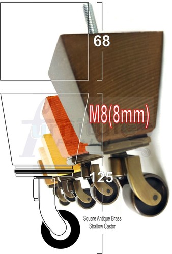 Solid wood antique - 4x, brass