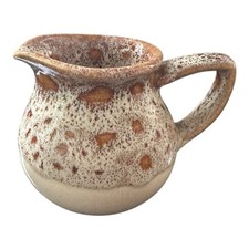 Fosters Pottery Milk Jug Honeycomb Blond Dipped Glaze