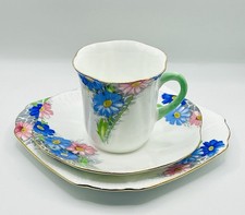 Shelley Bone China Tall Dainty Cup, Saucer & Side Plate Trio / Pat.: S093 / VGC