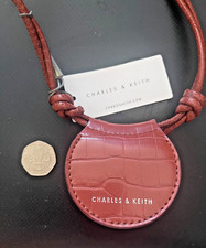 Charles & Keith light burgundy crocodile effect mini bag. Brand new with tags