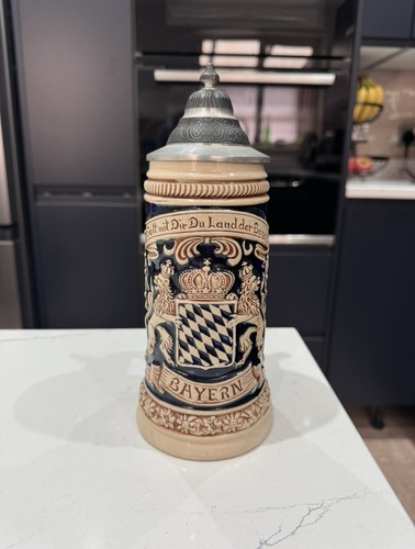 German beer stein - beer, pewter
