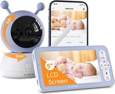 Boifun 5" WiFi Video Baby Monitor with Camera,Motion&Crying Detection，360° PTZ