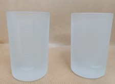 2 Jagermeister 2.5cl Shot Glasses Heavy Frosted Glass Stags Head Logo Set VGC 