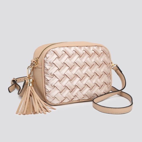 Woven front faux leather - front,