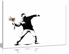Banksy Flower Thrower Canvas