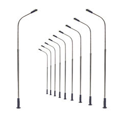 10pcs Model Railway HO OO Gauge 1:87 Lamp Post Street Light Bright White LED