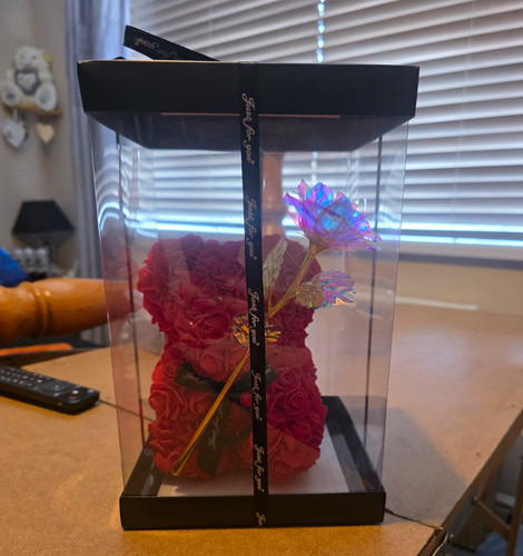 Artificial rose teddy bear - rose,
