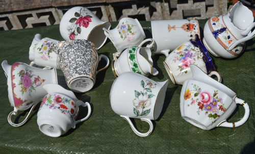 Vintage bone china floral milk - floral,