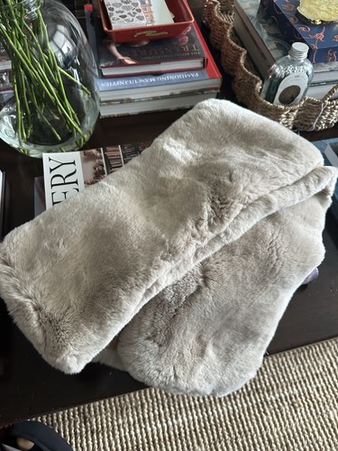 Peal fur and cashmere scarf - peal,