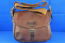 QUALITY VINTAGE ENGLISH LEATHER CARTRIDGE BAG SHOOTING SHOTGUN