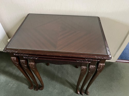 Mahogany nest tables set of - of,