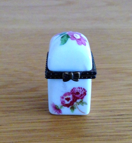 Small floral enamel - floral, domed