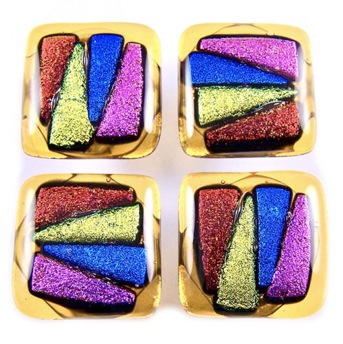 Dichroic glass cabinet knobs - glass,