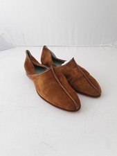 HENRY CUIR  Brown SUEDE  FLAT SHOES size 37.5