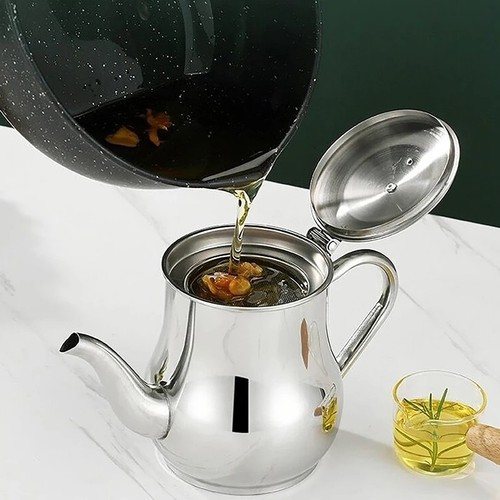 Stainless steel oil pot - stainless,