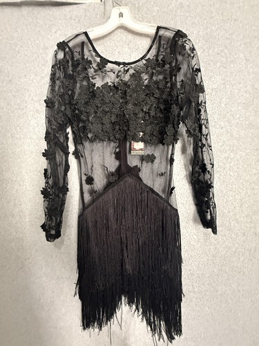 Dress womens black sheer - black,