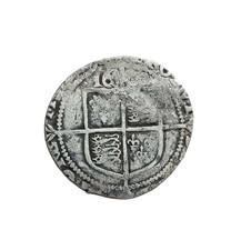 Genuine Tudor Silver Hammered Coin: Elizabeth I Sixpence 1602
