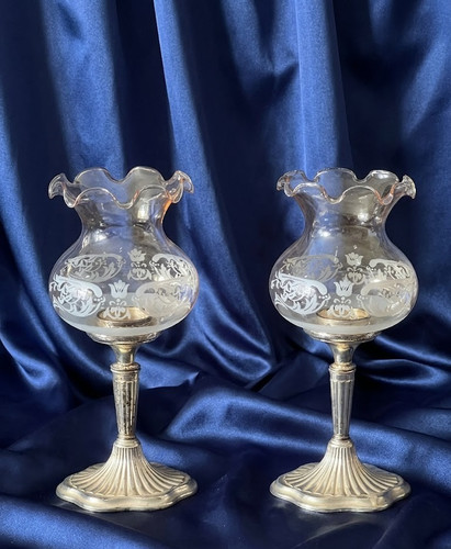 Pair vintage silver plate - pair,