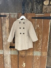 PN Hand Made Hooded Duffle Coat Beige Wool Blend Warm Winter Jacket Kids Fashion