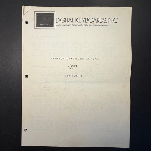 Vintage synergy cart sc - synergy, v