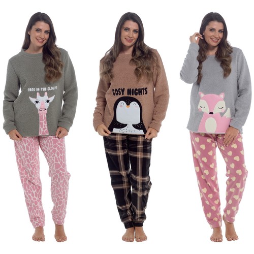 Womens snuggle fleece pyjama - snuggle,