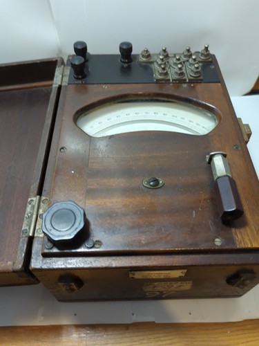 Vintage wattmeter wooden - vintage,